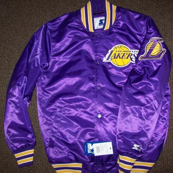 LOS ANGELES LAKERS Starter Snap Down Jacket PURPLE (polyfilled)XL 2X